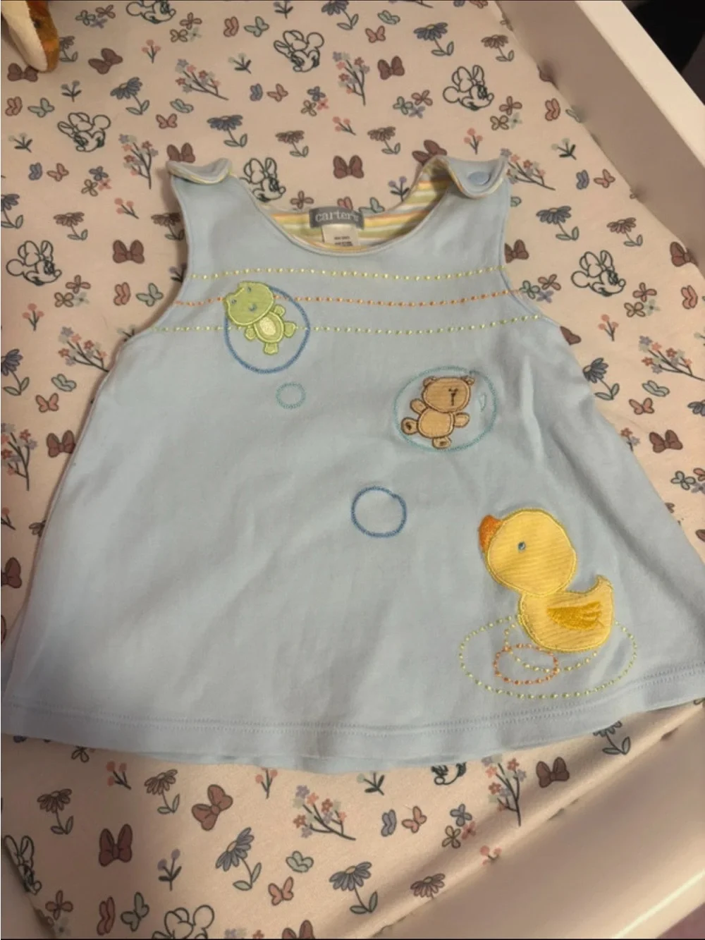 Carter's Light Blue Duck, Turtle & Bear Appliqué Tank